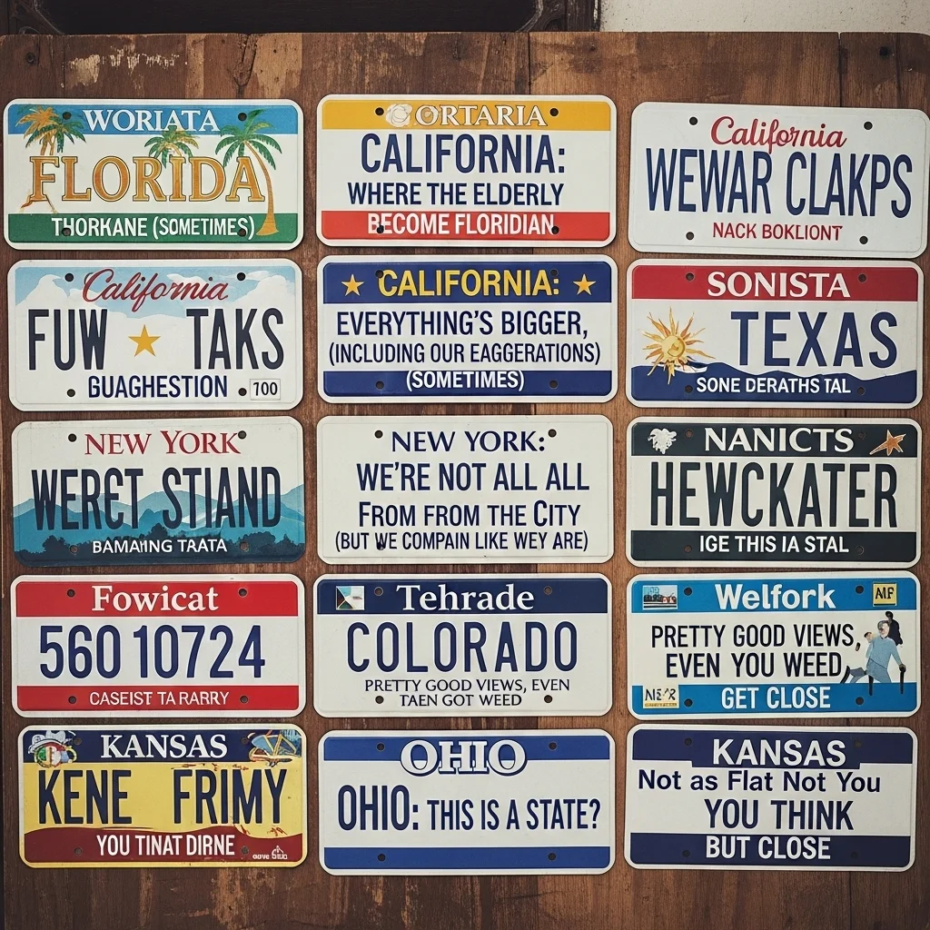 🚗 Classic State License Plate Slogans 